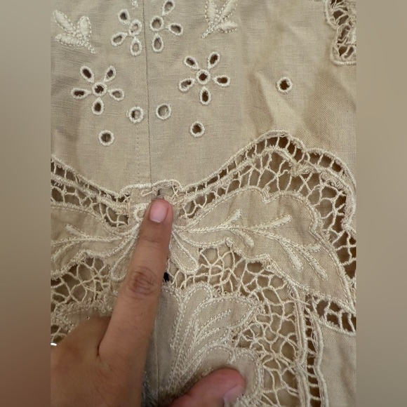 Intimately Free People Oversized Romper Embroidered The Jomo Festival Linen Sz S - Picture 9 of 14